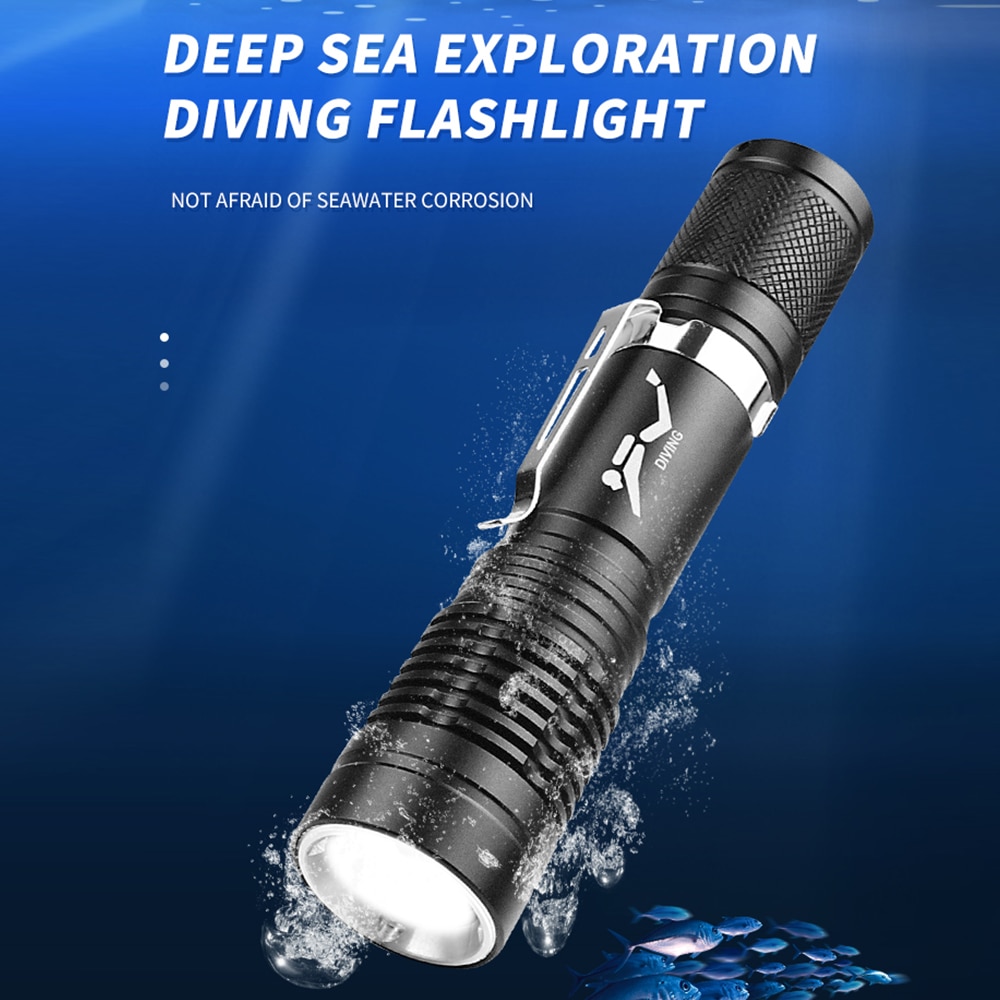 슈퍼 브라이트 led 스쿠버 다이빙 손전등, 다이버 라이트, 방수 전문 강력한 수중 토치 램프 랜턴, ZK50